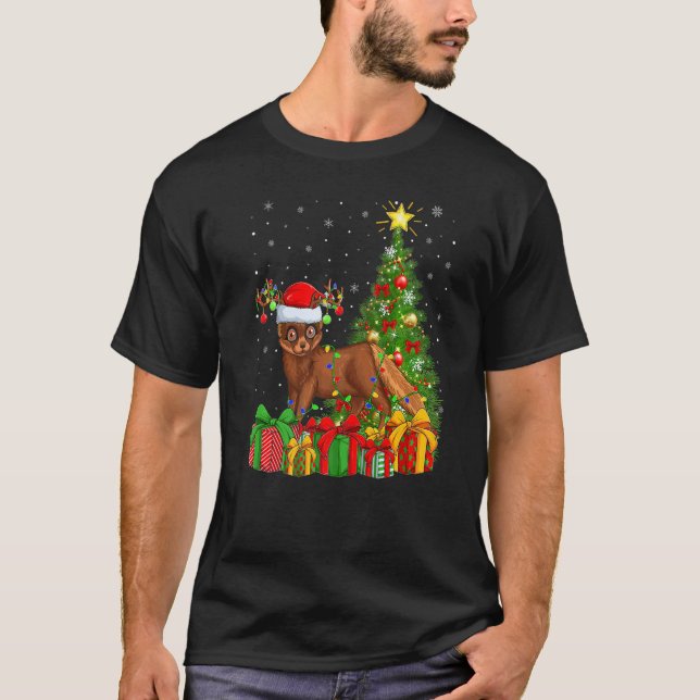 T-shirt Mink  Xmas Holiday Santa Mink Christmas Tree (Devant)