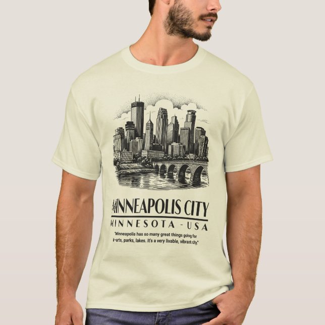 T-shirt Minneapolis City Minnesota USA (Devant)