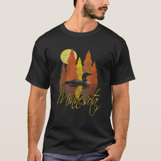 T-shirt Minnesota Automne Coucher De Soleil Avec Lion Et A