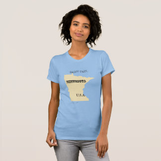 T-shirt - Minnesota Carte avec la ville