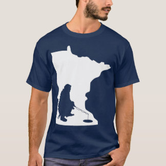 T-shirt Minnesota MN State Map Pêche sur glace