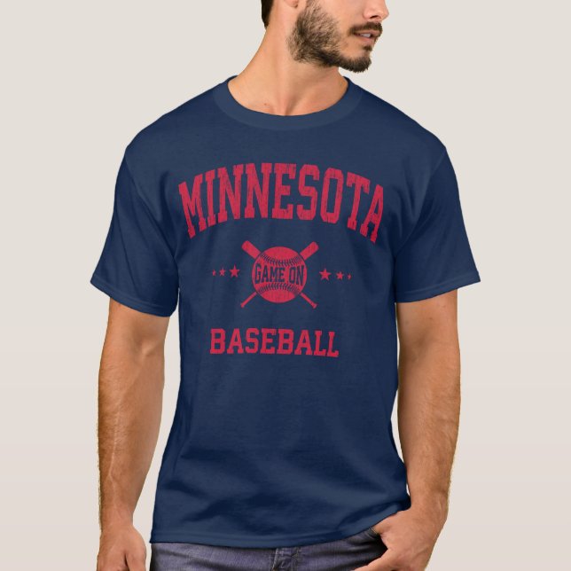 T-shirt Minnesota Retro Vintage Baseball (Devant)