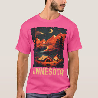 T-shirt Minnesota Sunset Retro Les années 70 Randonnée Vin
