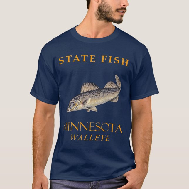 T-shirt Minnesota Territoire Poisson Le Walleye (Devant)