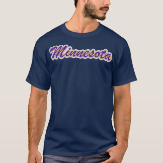 T-shirt Minnesota violet et or sur blanc avec violet glo