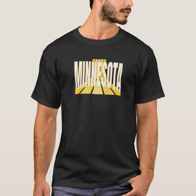 T-shirt Minnesotan Purple & Yellow Minnesota Retro Striped (Devant)