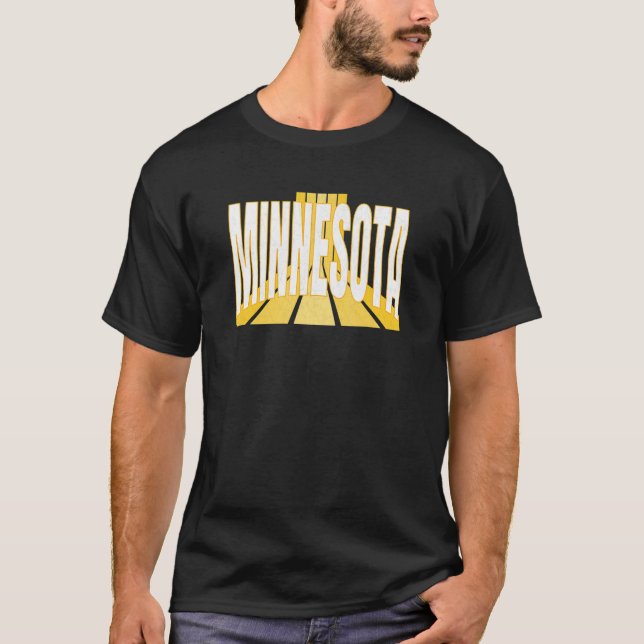 T-shirt Minnesotan Purple & Yellow Minnesota Retro Striped (Devant)