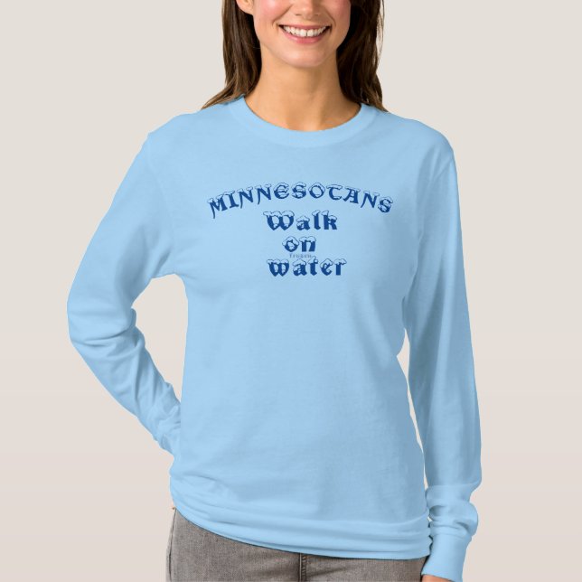 T-shirt Minnesotans marchent sur l'eau gelée blanc sous-ba (Devant)