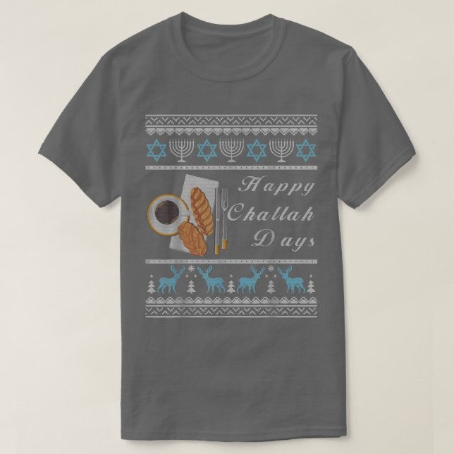 T-shirt Minorah Sweater Hanoukka Joyeux Jours de Challah C (Design devant)