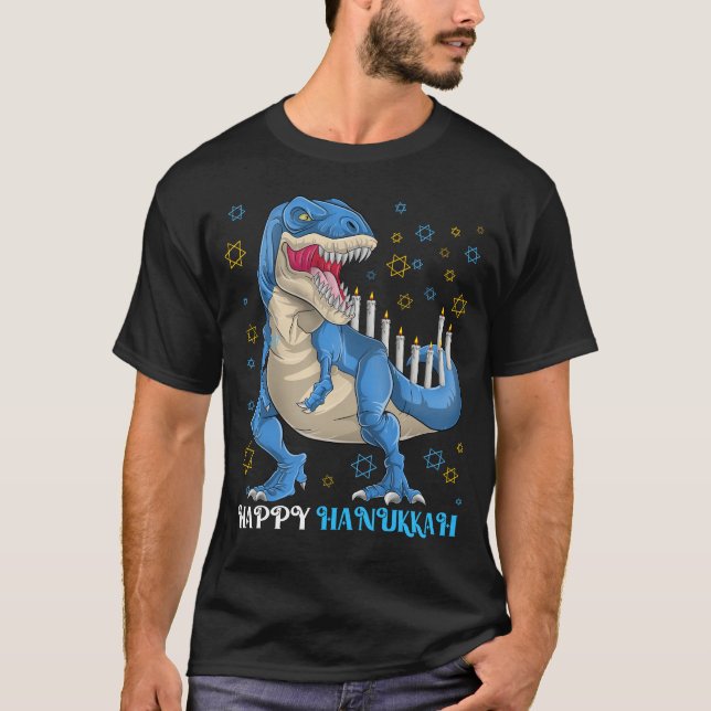 T-shirt Minorasaurus Rex T Rex Dinosaur Hanoukka (Devant)