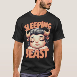 T-shirt Minotaure femelle dormant avec des caractéristique