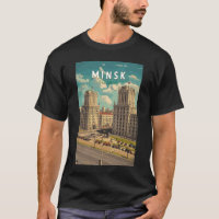 Minsk Belarus Illustration Voyage Art Vintage
