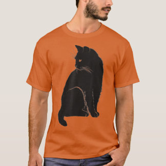 T-shirt Minuscule Chat noir propriétaire Feline Art Kitten