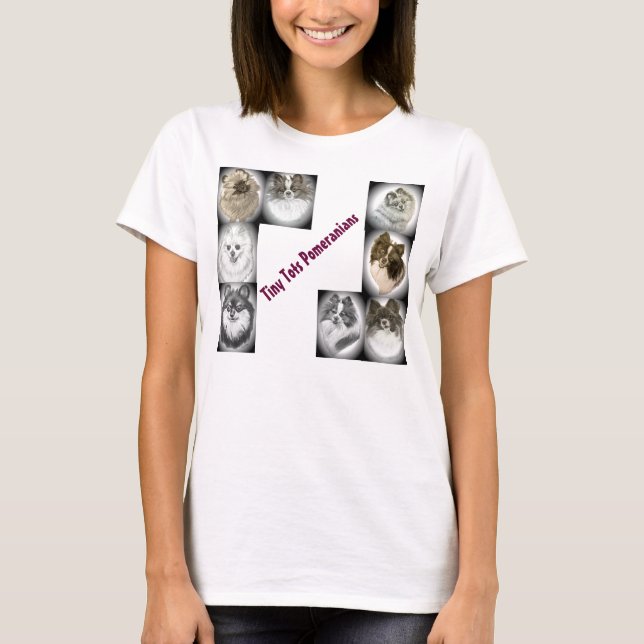 T-shirt minuscule de Pomeranian de doigts (Devant)