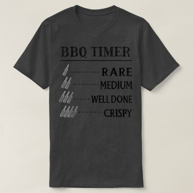 T-shirt Minuteur de barbecue pour papas, Boire de la bière (Design devant)
