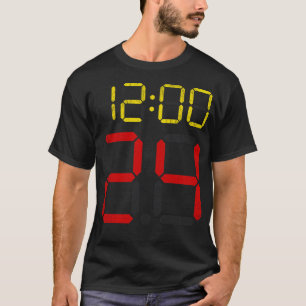 T-shirt minuteur d'horloge de 24 secondes