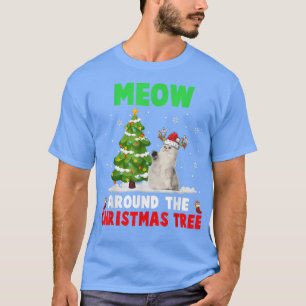 T-shirt Miow autour de l'arbre de Noël Père Noël Reindeer 