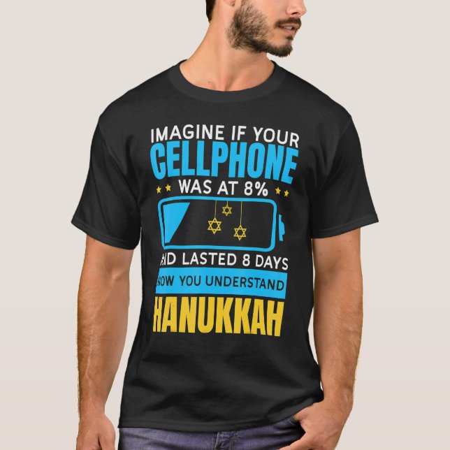 T-shirt Miracle d'Hanoukka Chanukah a expliqué 8 jours Bat (Devant)