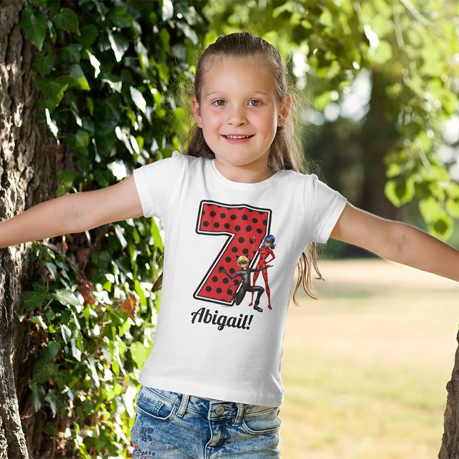 T-Shirt Miraculum Ladybug & Cat Noir 7e anniversaire (Kid wearing t-shirt)