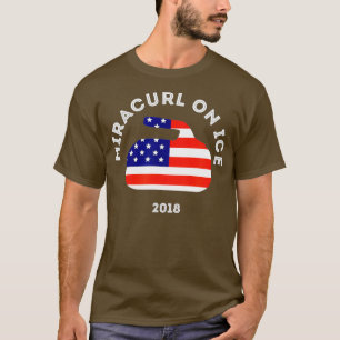 T-shirt Miracurl sur glace 2018 Drapeau américain de curli