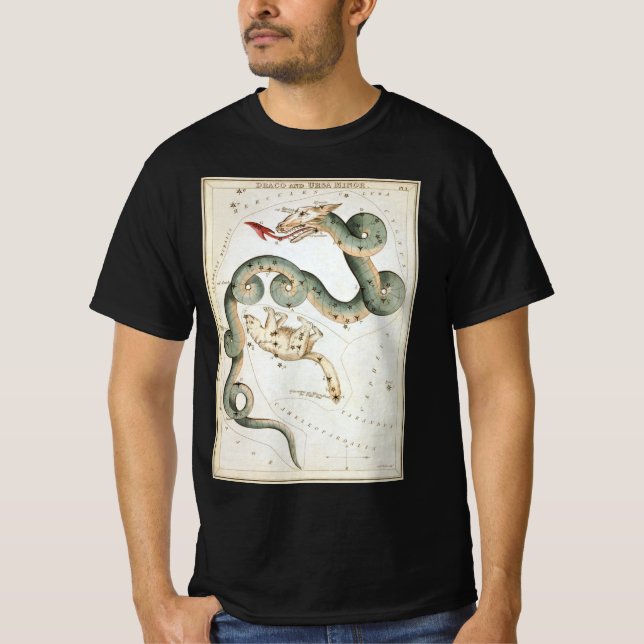 T-shirt Miroir d'Urania, Carte céleste d'astronomie vintag (Devant)