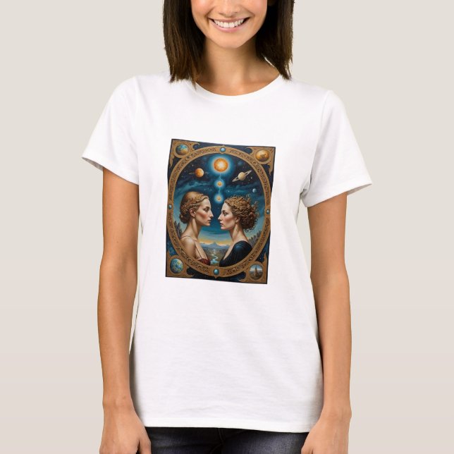 T-shirt Mirror céleste déesses cosmique (Devant)