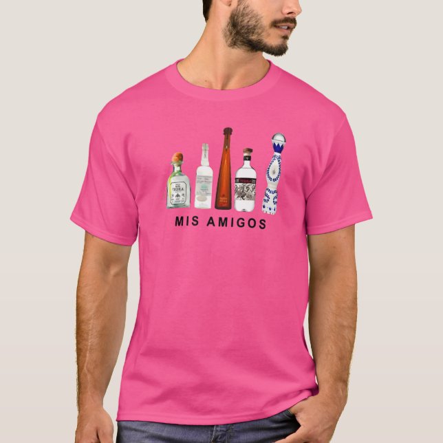 T-shirt Mis Amigos Tequila Femme Sarcastique branchée Homm (Devant)