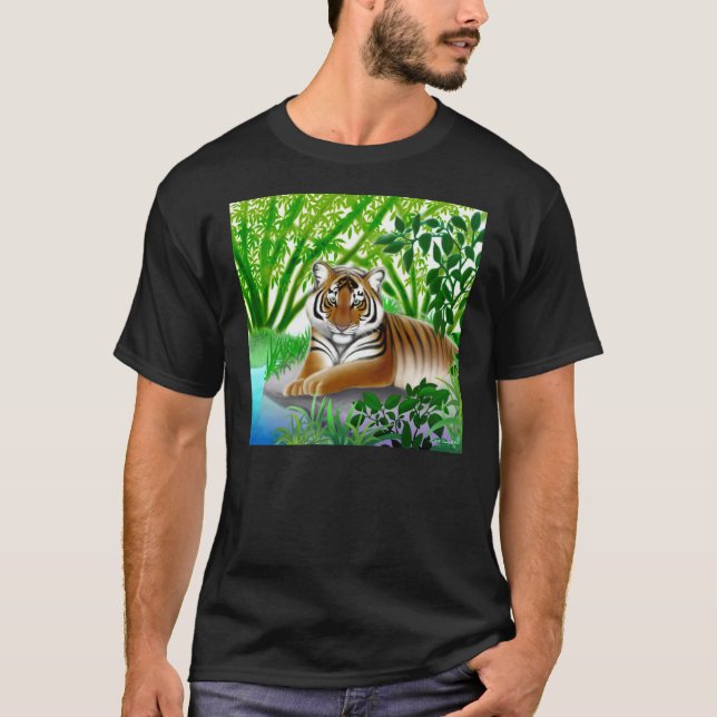 T-shirt mis en danger d'obscurité de tigre de (Devant)