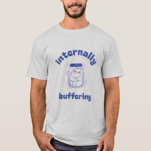 T-shirt Mise en mémoire tampon interne Chat drôle Étudia