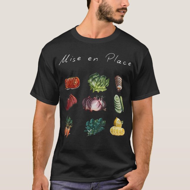 T-shirt Mise En Place Culinaire Légume Cuisine Cuisine Amo (Devant)