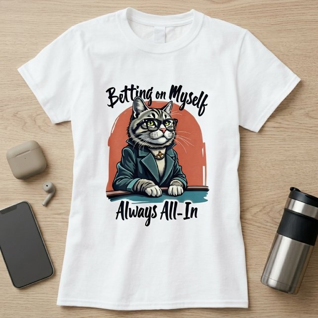 T-shirt Miser sur moi-même - Chat original motivationnel (Créateur téléchargé)