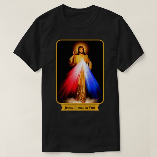T-shirt Miséricorde Divine Jésus J'Ai Confiance En Toi Cat (Design devant)