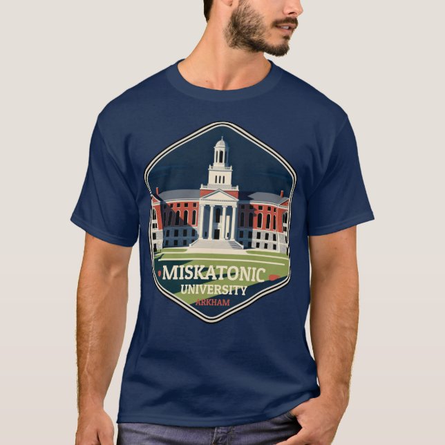 T-shirt Miskatonic University Arkham Vintage Travel Badge (Devant)