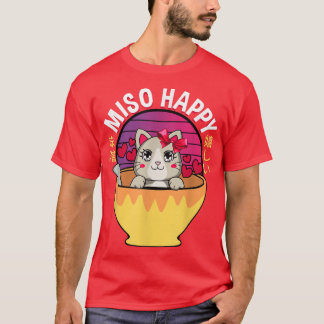 T-shirt Miso Happy Anime Cat Miso Soupe Omiotsuke Japonais