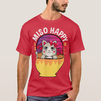 T-shirt Miso Happy Anime Cat Miso Soupe Omiotsuke Japonais