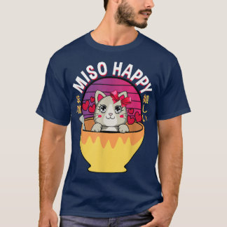 T-shirt Miso Happy Anime Cat Miso Soupe Omiotsuke Japonais