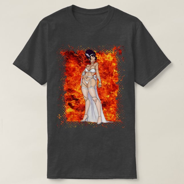 T-shirt Miss Frankenstein Horror Monster Vampire Halloween (Design devant)