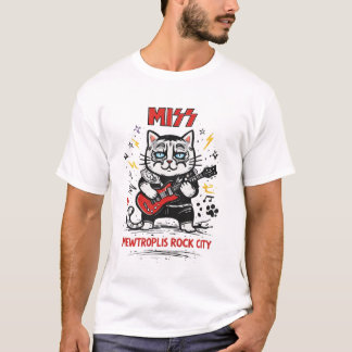 T-shirt MISS – Mewtropolis Rock City Cat Parody