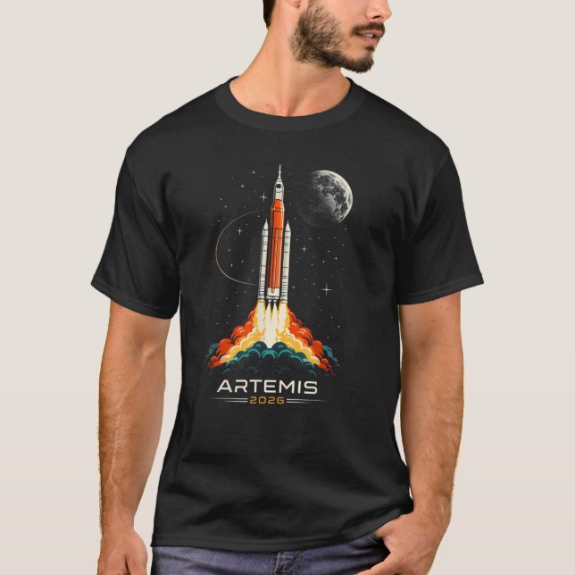 T-shirt Mission de lancement de la fusée spatiale Artemis  (Devant)
