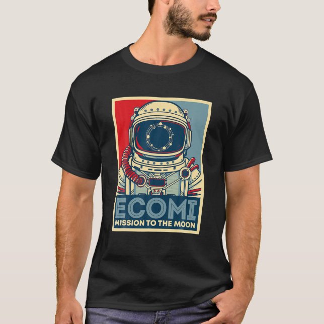 T-shirt Mission Ecomi À L'Astronaut Lune OMI Crypto (Devant)