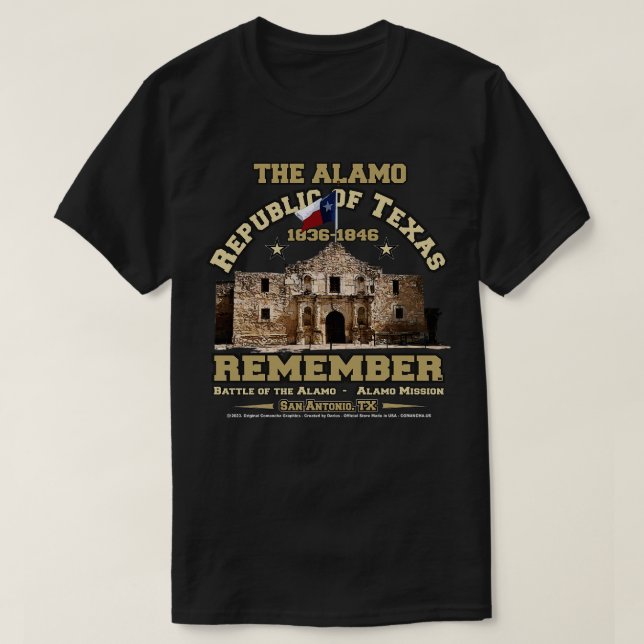 T-shirt Mission République du Texas Alamo (Design devant)