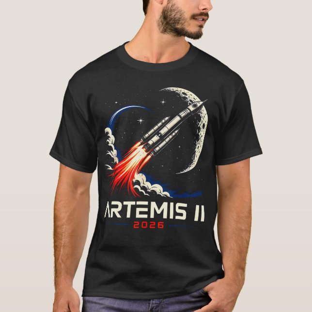 T-shirt Mission spatiale Artemis II de lancement vers la L (Devant)