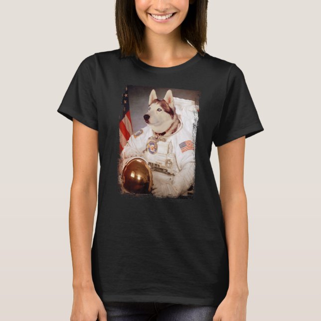T-shirt Mission spatiale d'astronaute Husky sibérien Astro (Devant)