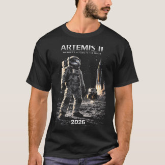 T-shirt Mission vers la Lune Artemis 2026 Fusée Astronaute