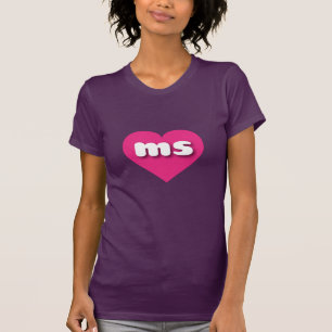 T-shirt Mississippi coeur rose chaud - I love ms