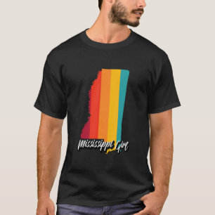 T-shirt Mississippi Girl Home État Retro les années 70 Str