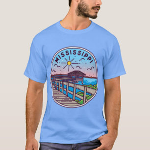T-shirt Mississippi MS Badge Illustré Rétro Vintage Nat