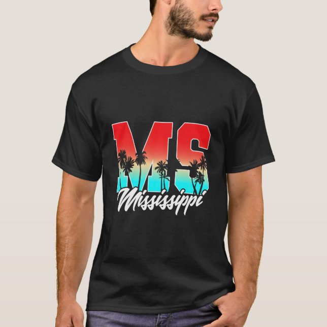 T-shirt Mississippi Ms Palmier État (Devant)