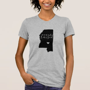 T-shirt Mississippi Né et élevé Tee d'État