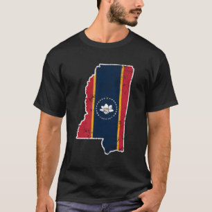 T-shirt Mississippi Nouveau drapeau d'État Design Patiné S